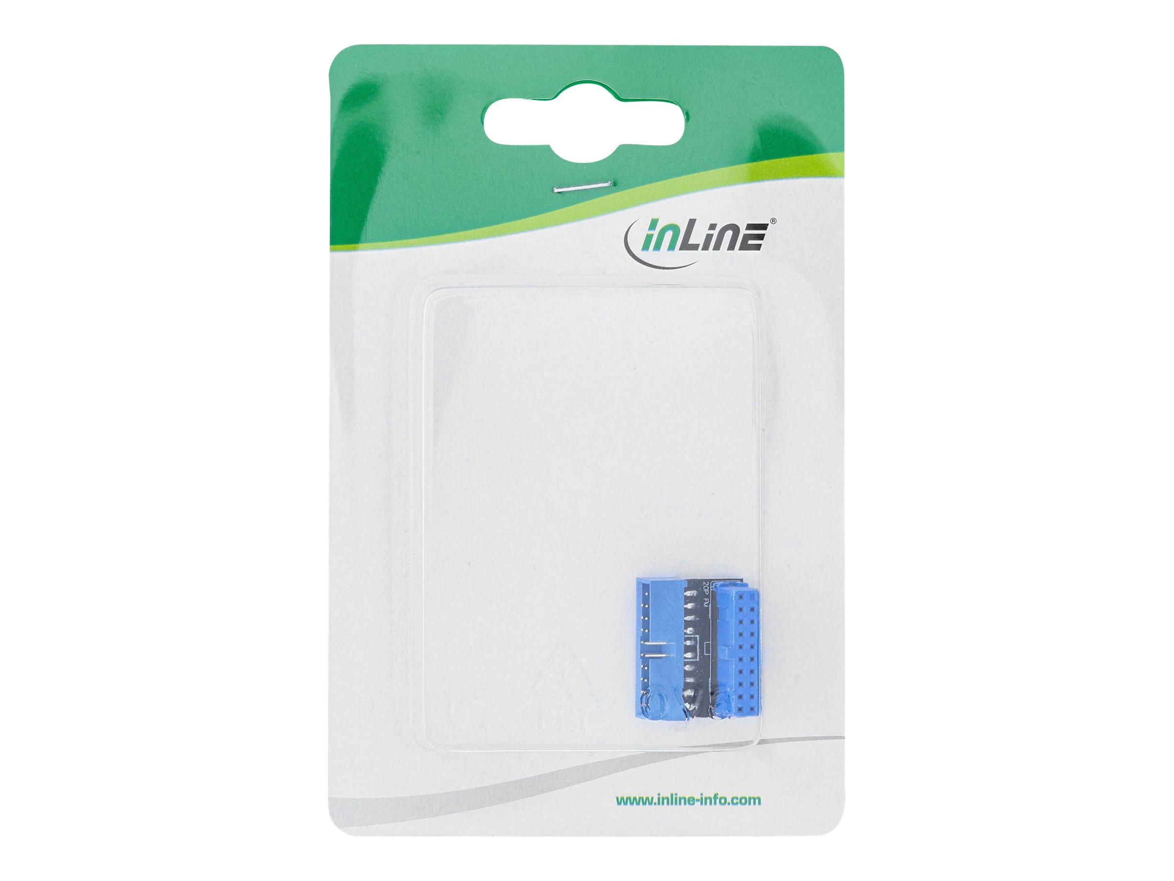InLine - interner USB-Adapter - 20-poliger USB 3.0 Kopf zu 20-poliger USB 3.0 Kopf