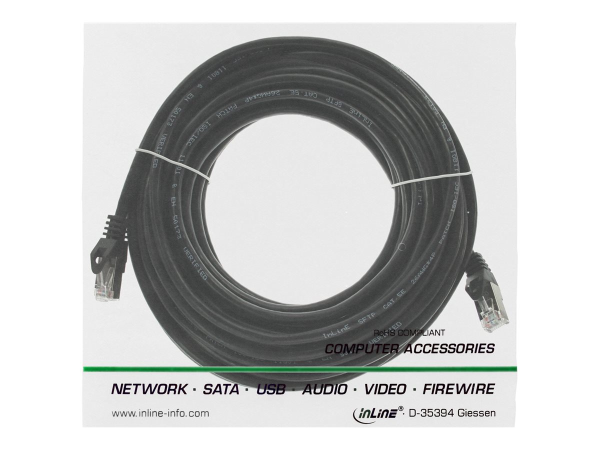 InLine - Patch-Kabel - RJ-45 (M) zu RJ-45 (M) - 7 m - FTP - CAT 5e - Schwarz