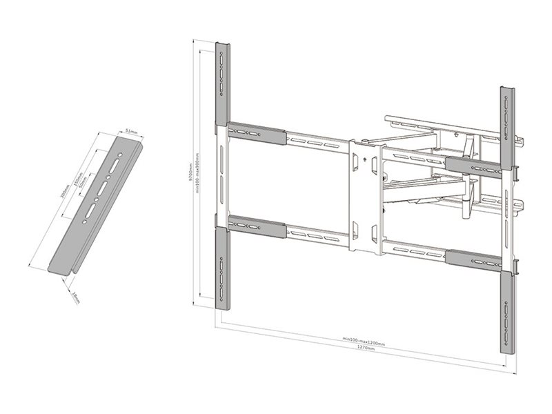 Neomounts AWLS-950BL1 Montagekomponente - Voll beweglich - für LCD-Display - Schwarz
