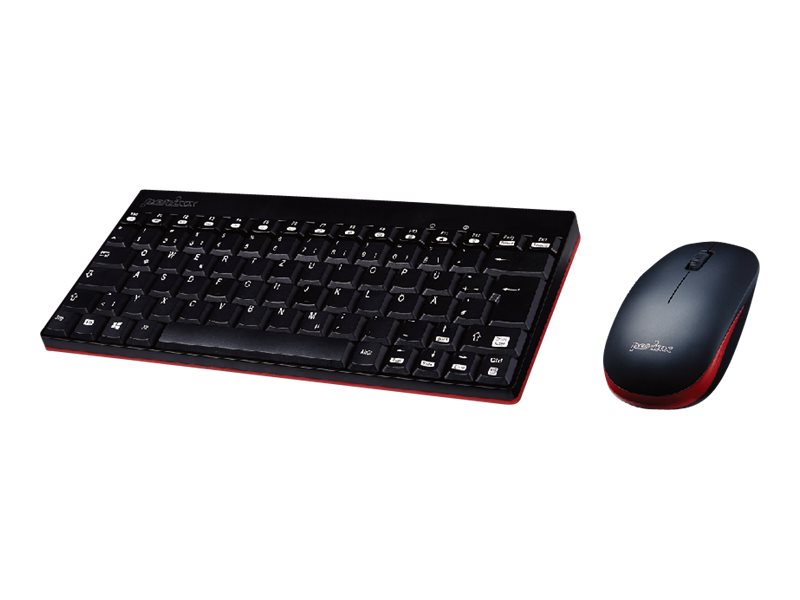Perixx PERIDUO-712 - Tastatur-und-Maus-Set - kabellos - 2.4 GHz - Deutsch - Schwarz
