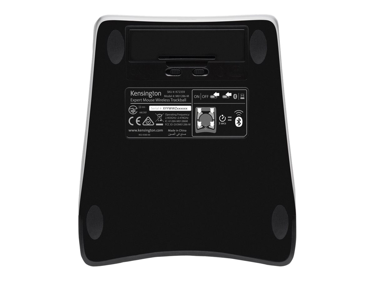 Kensington Kabelloser Expert Mouse-Trackball - Trackball - 2.4 GHz
Bluetooth 5.0 LE - Schwarz
