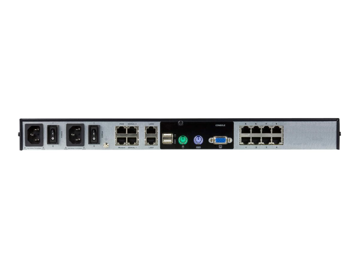 ATEN KVM over IP KN1108VA - KVM-Switch - managed - 8 x KVM port(s) - 1 lokaler Benutzer - 1 IP-Benutzer - Desktop, an Rack montierbar