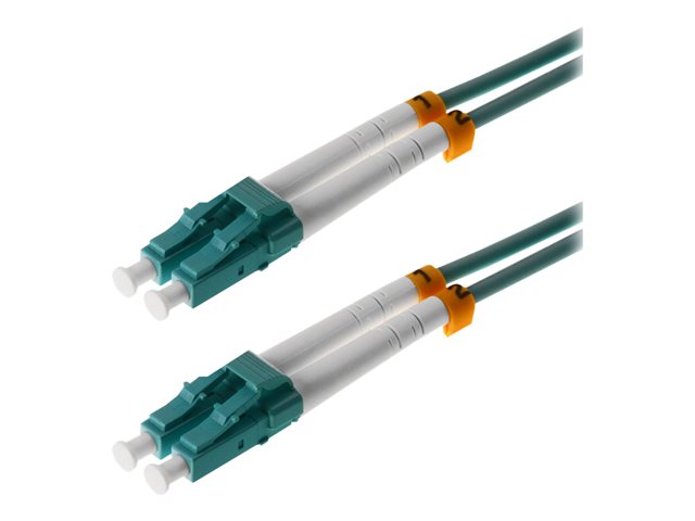 Helos - Patch-Kabel - LC Multi-Mode (M) bis LC Multi-Mode (M) - 1 m - Glasfaser - Duplex - 50/125 Mikrometer - OM3 - Aquamarin