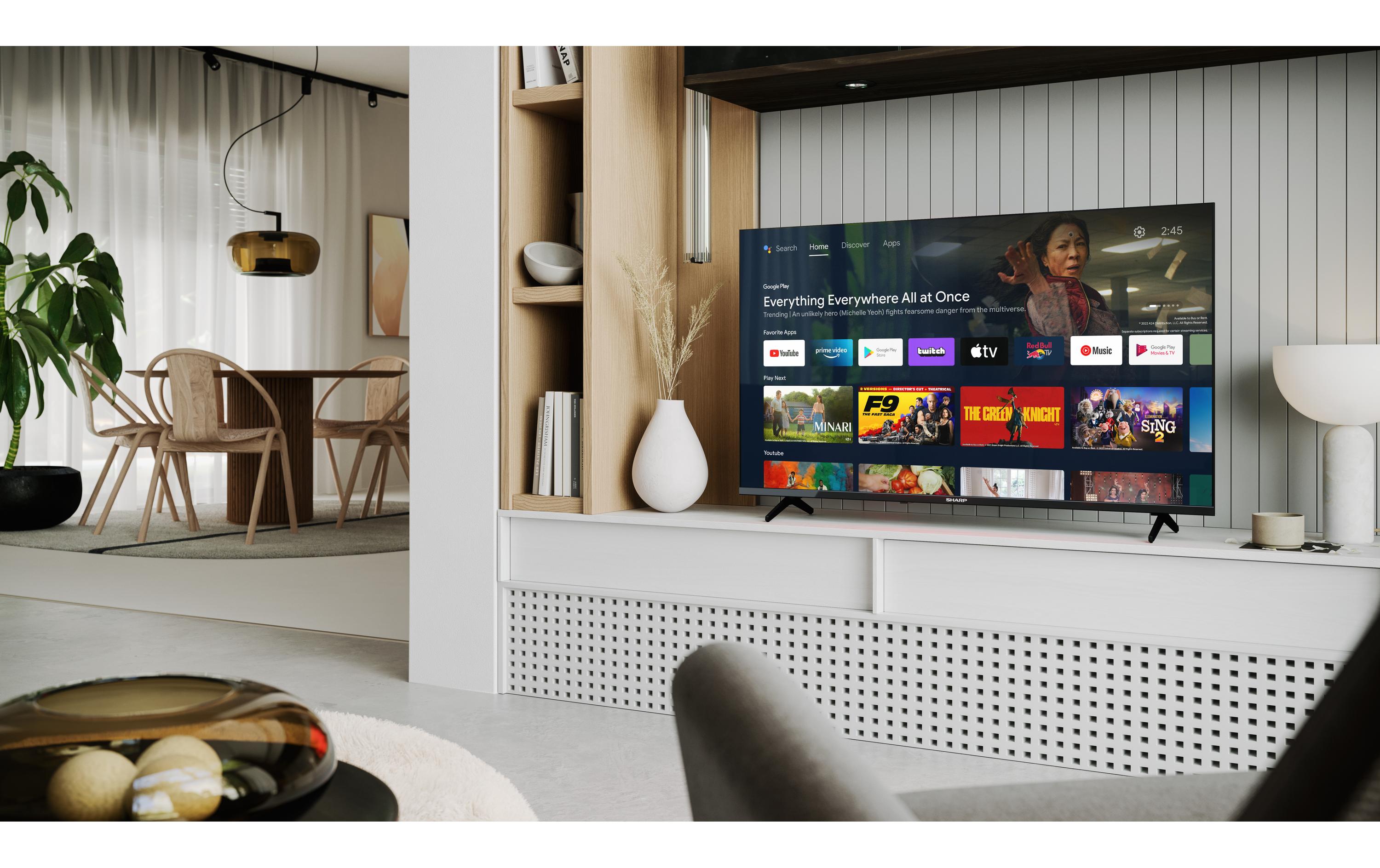 Sharp 43FH2EA Fernseher 109.2 cm 43" Full HD Smart-TV WLAN Schwarz 43FH2 - 109,2 cm - 43" - (1920x1080) - 1080p - DVB-C - DVB-S2 - DVB-T2 - HDMI - RJ-45 - Fernbedienung