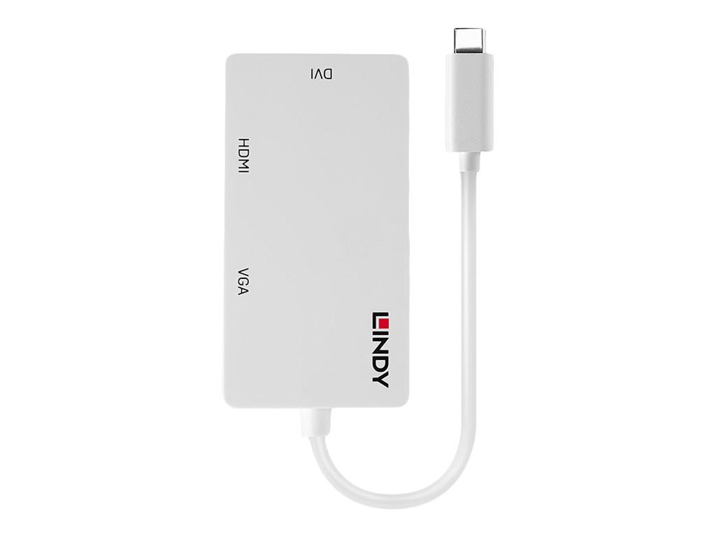 Lindy - Externer Videoadapter - VL100 - USB-C 3.1 - DVI, HDMI, VGA - weiß