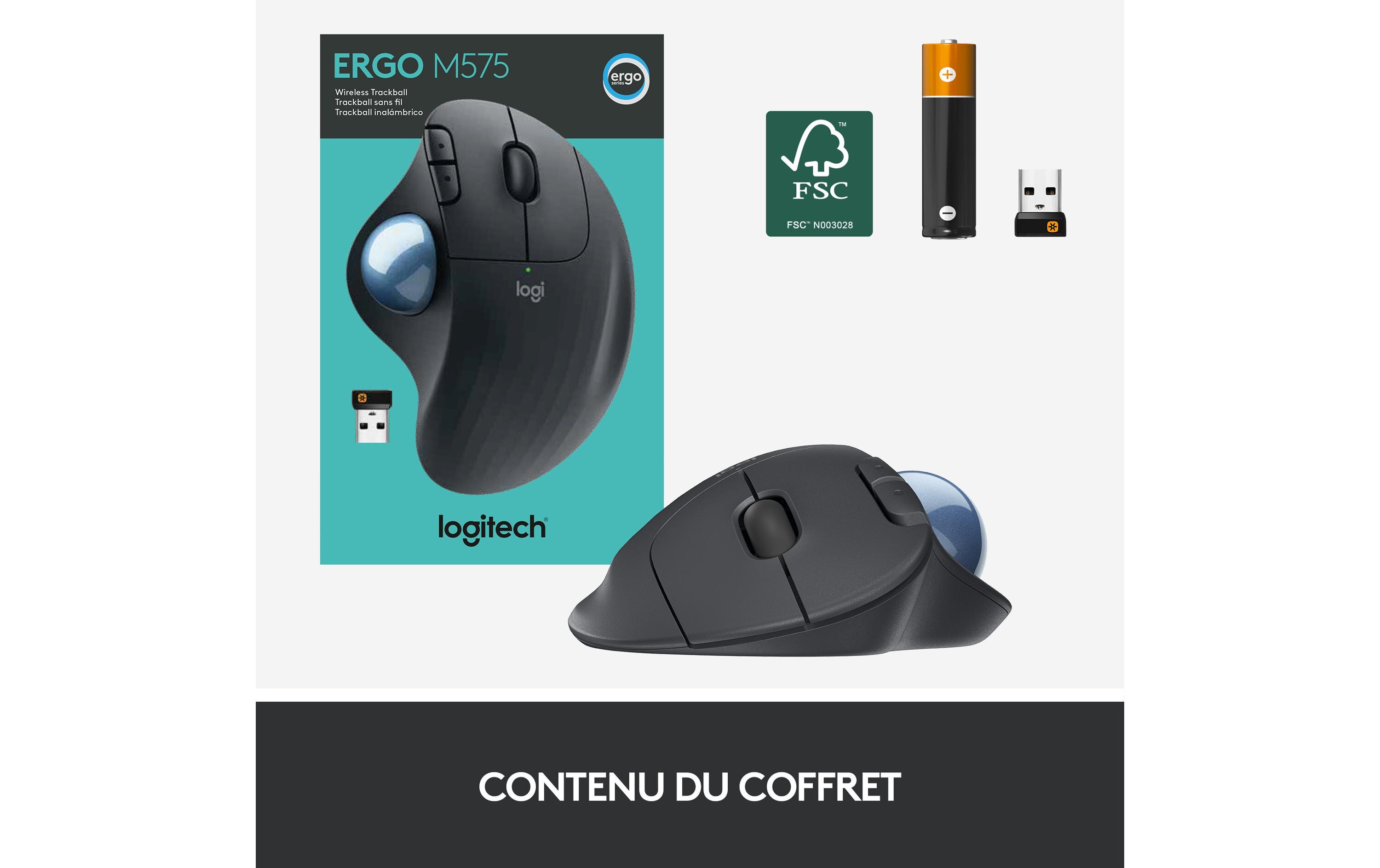 Logitech Ergo Series ERGO M575 - Trackball - Bluetooth 5.0 LE
2.4 GHz - Graphite