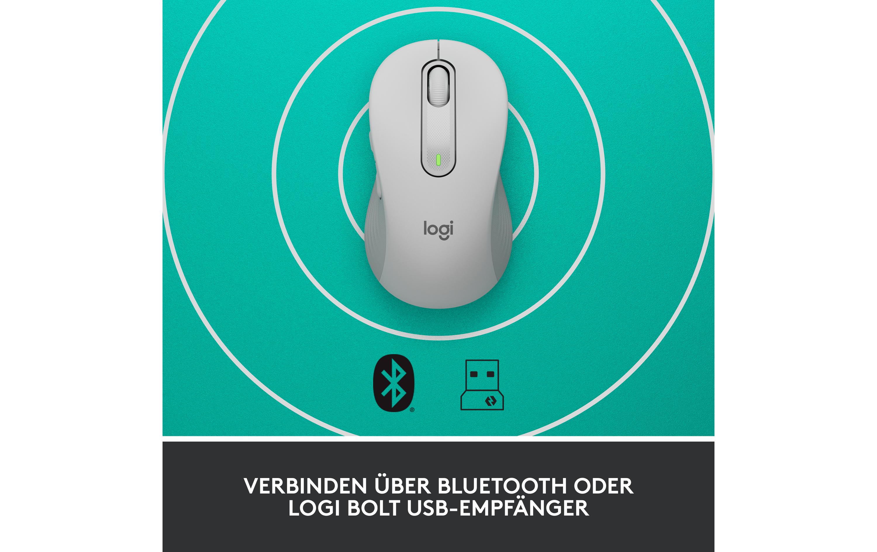Logitech Signature M650 Large - Maus - Größe L - 2.4 GHz
Bluetooth - Off-White
