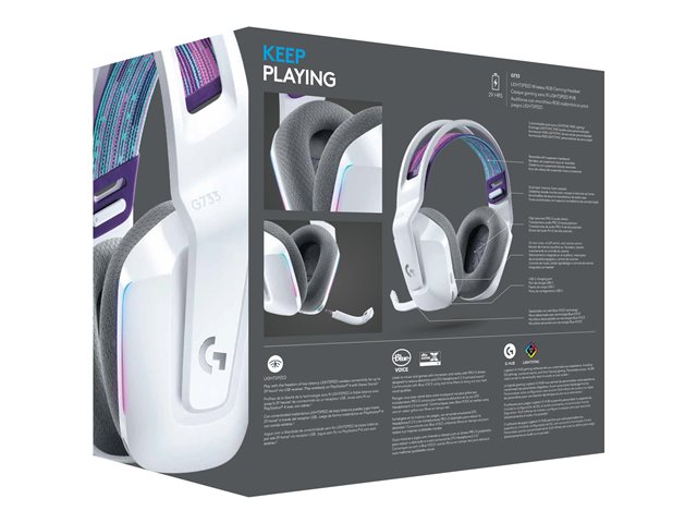 Logitech G G733 LIGHTSPEED Wireless RGB Gaming Headset - Headset - ohrumschließend - 2,4 GHz - kabellos - weiß