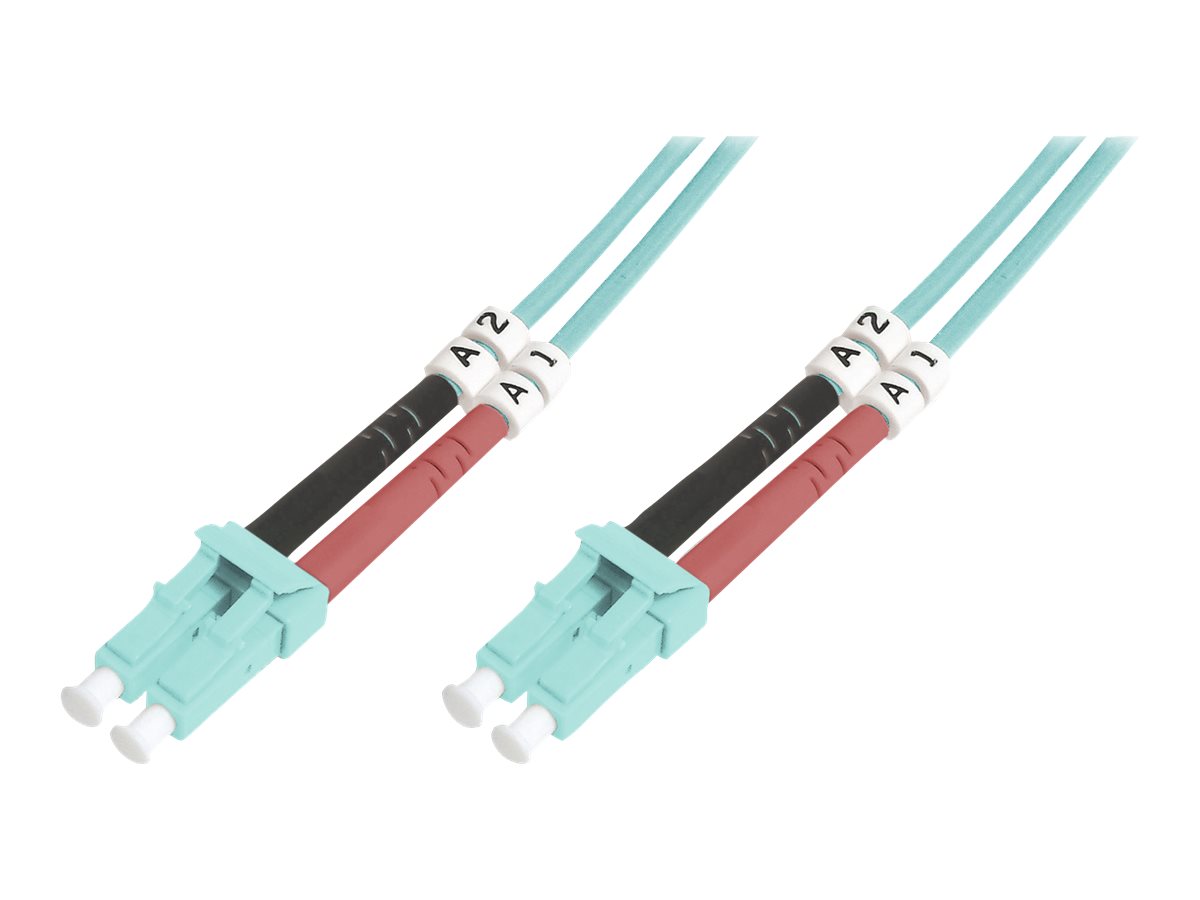 DIGITUS - Patch-Kabel - LC Multi-Mode (M) zu LC Multi-Mode (M) - 5 m - Glasfaser - 50/125 Mikrometer - OM3 - geschirmt, halogenfrei - Aquamarin