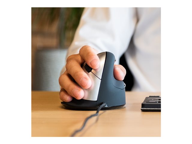 R-Go Ergonomische Maus HE Break - vertikale Maus - USB - Schwarz