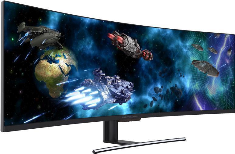 LC Power LC-M49-DFHD-144-C-Q - QLED-Monitor - gebogen - 124.46 cm (49") - 3840 x 1080 DFHD @ 144 Hz - VA - 350 cd/m² - 3000:1 - HDR400 - 6 ms - 3xHDMI, DisplayPort - Schwarz