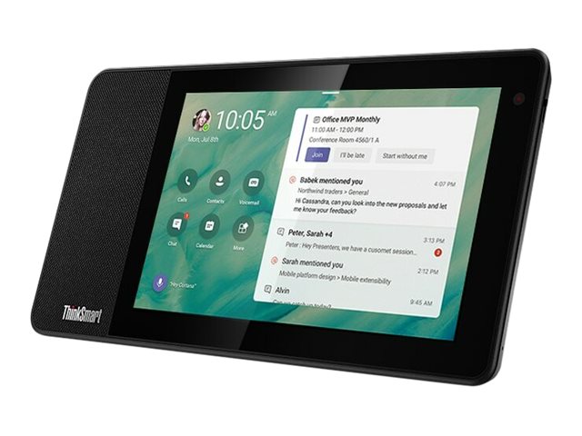 Lenovo ThinkSmart View - Smart-Display - LCD 8" - kabellos - Wi-Fi, Bluetooth - 10 Watt - Business Black