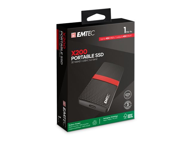 EMTEC SSD Power Plus X200 - SSD - 1 TB - USB 3.2 Gen 1