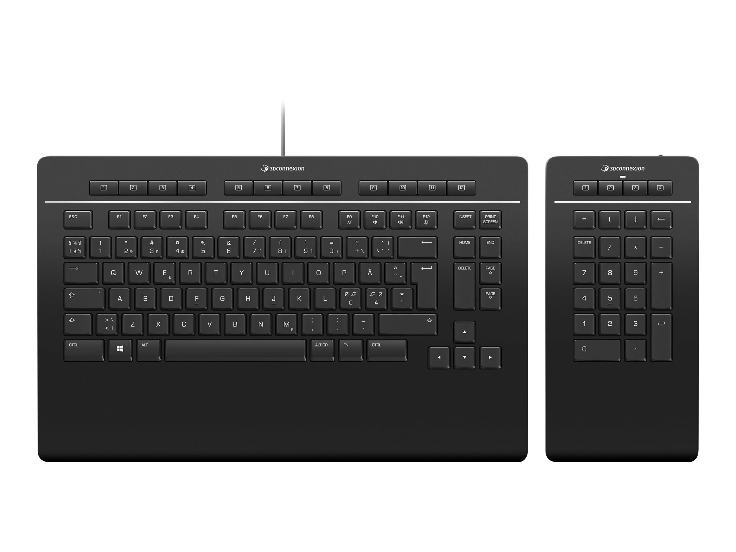 3Dconnexion Keyboard Pro with Numpad - Tastatur und Nummernfeld - QWERTY - Nordisch Eingabegerät