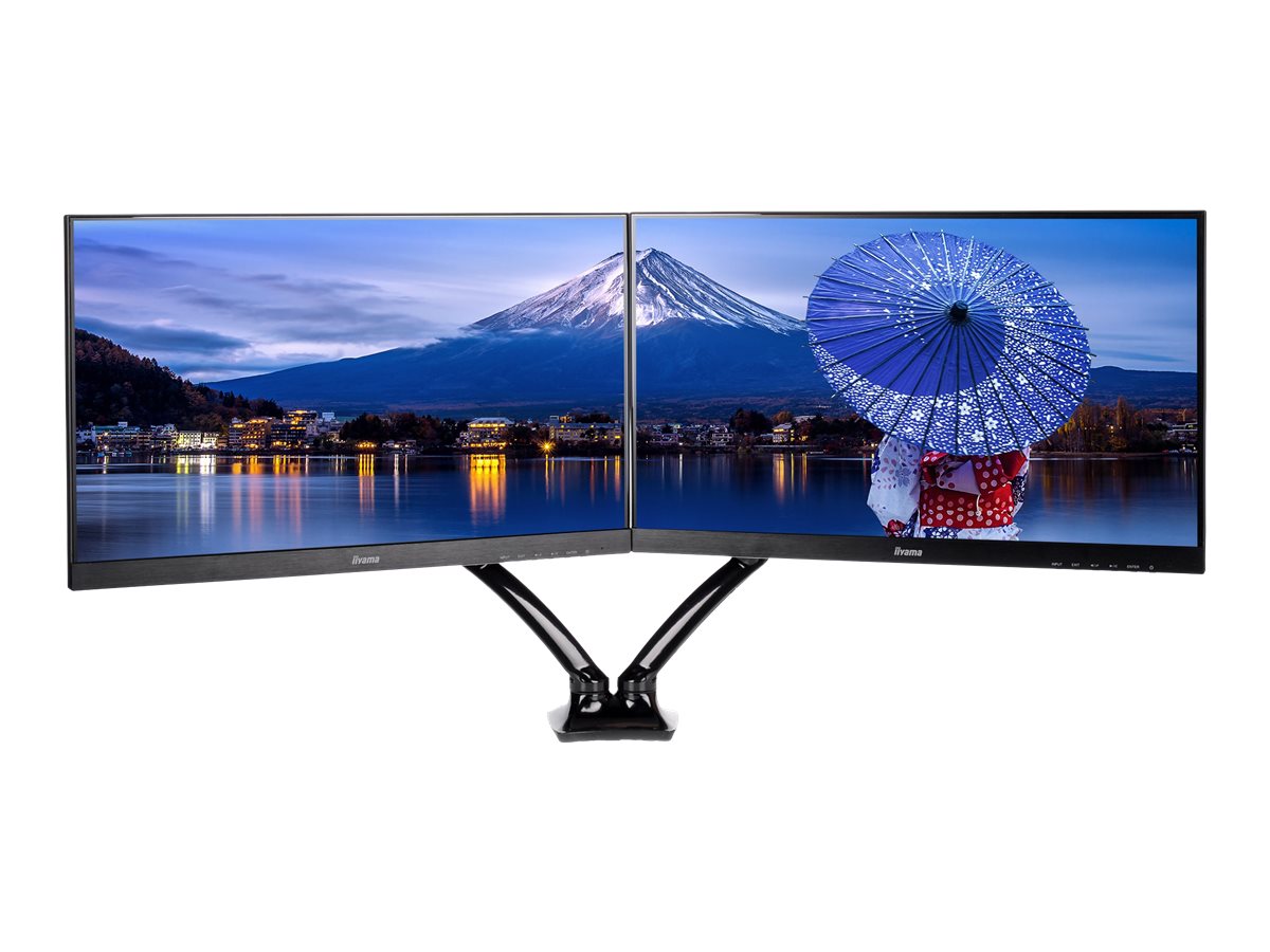 Iiyama DS3002C-B1 Befestigungskit - einstellbarer Arm - für 2 Monitore - Schwarz
