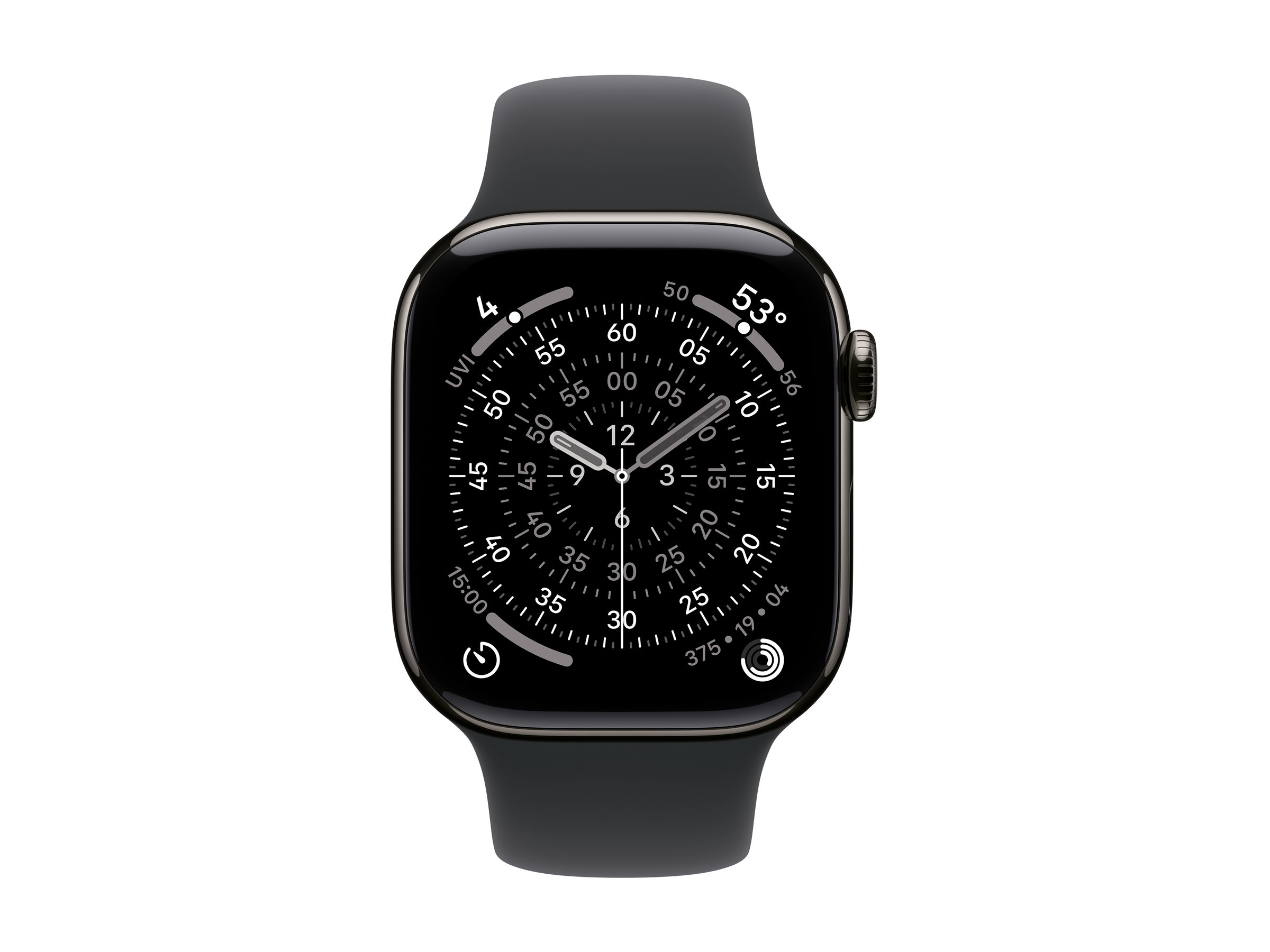 Apple Watch Series 11 GPS + Cellular 42mm Slate Titanium Case with Black Sport Band - S/M