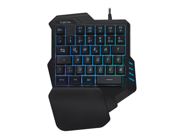LogiLink Illuminated one-hand gaming - Tastatur - Schwarz Eingabegerät