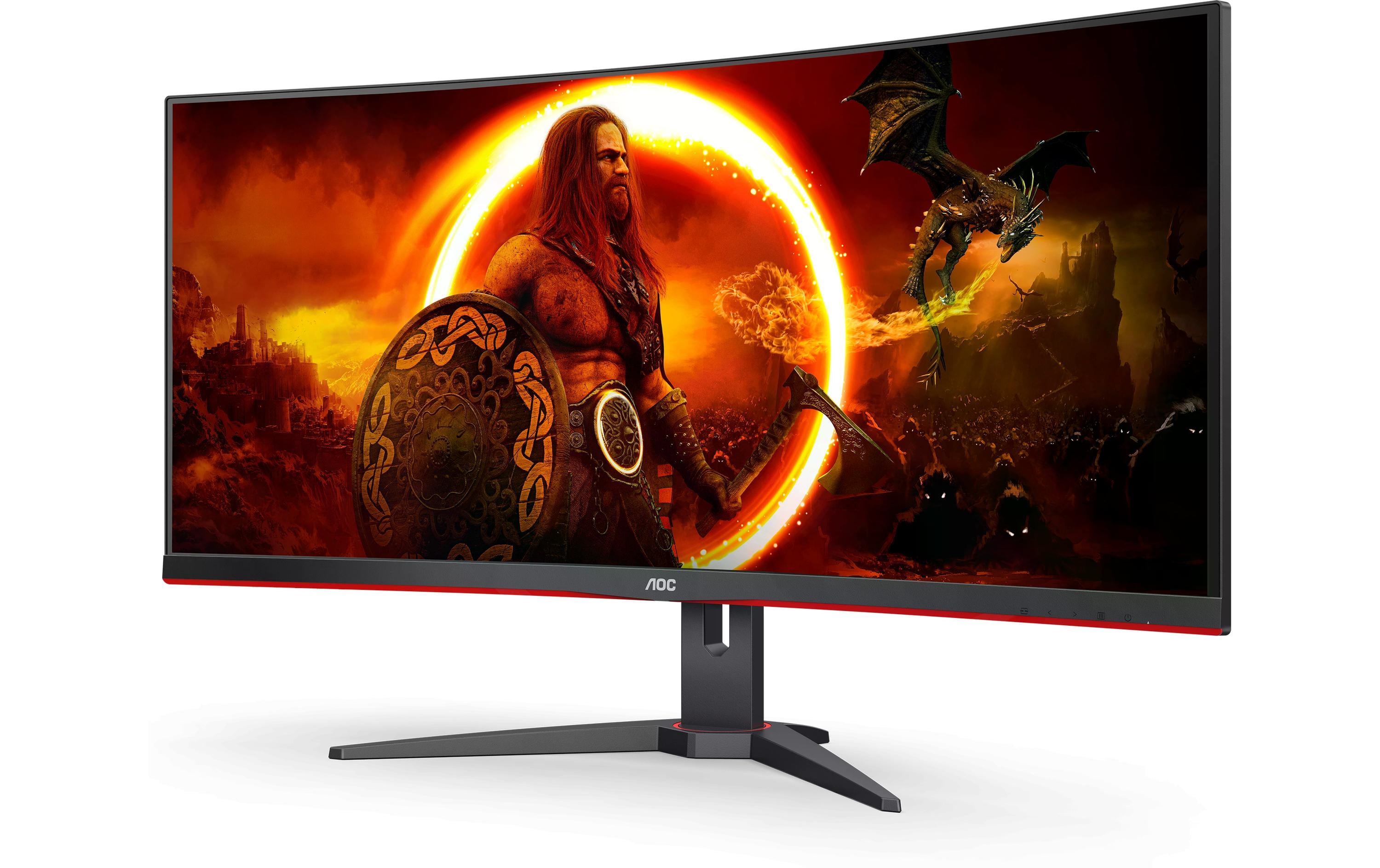 AOC Gaming CU34G2XE/BK - LED-Monitor - Gaming - gebogen - 86.4 cm (34") - 3440 x 1440 WQHD @ 144 Hz - VA - 4000:1 - HDR10 - 1 ms - HDMI, DisplayPort - Schwarz, Rot