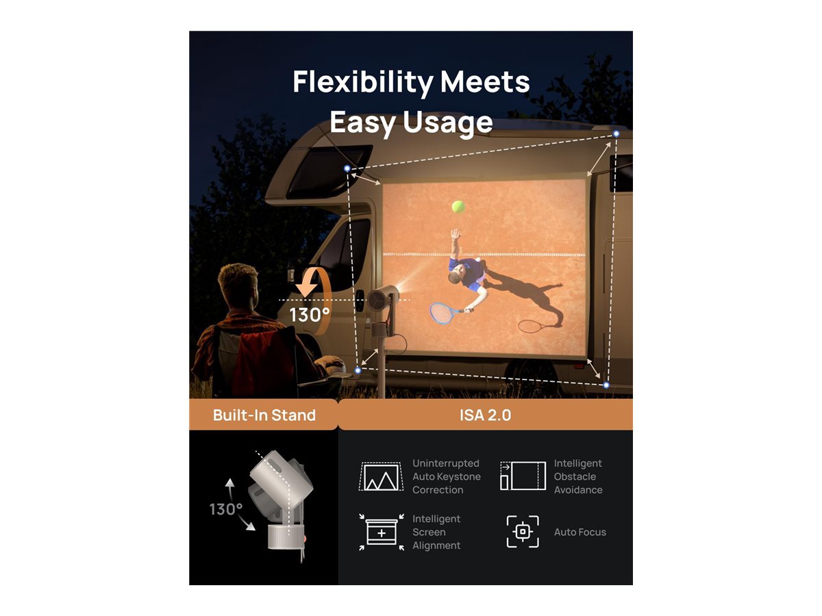 XGIMI MoGo 3 Pro - DLP-Projektor - tragbar - 3D - 802.11a/b/g/n/ac Wireless / Bluetooth 5.0 - mit PowerBase stand