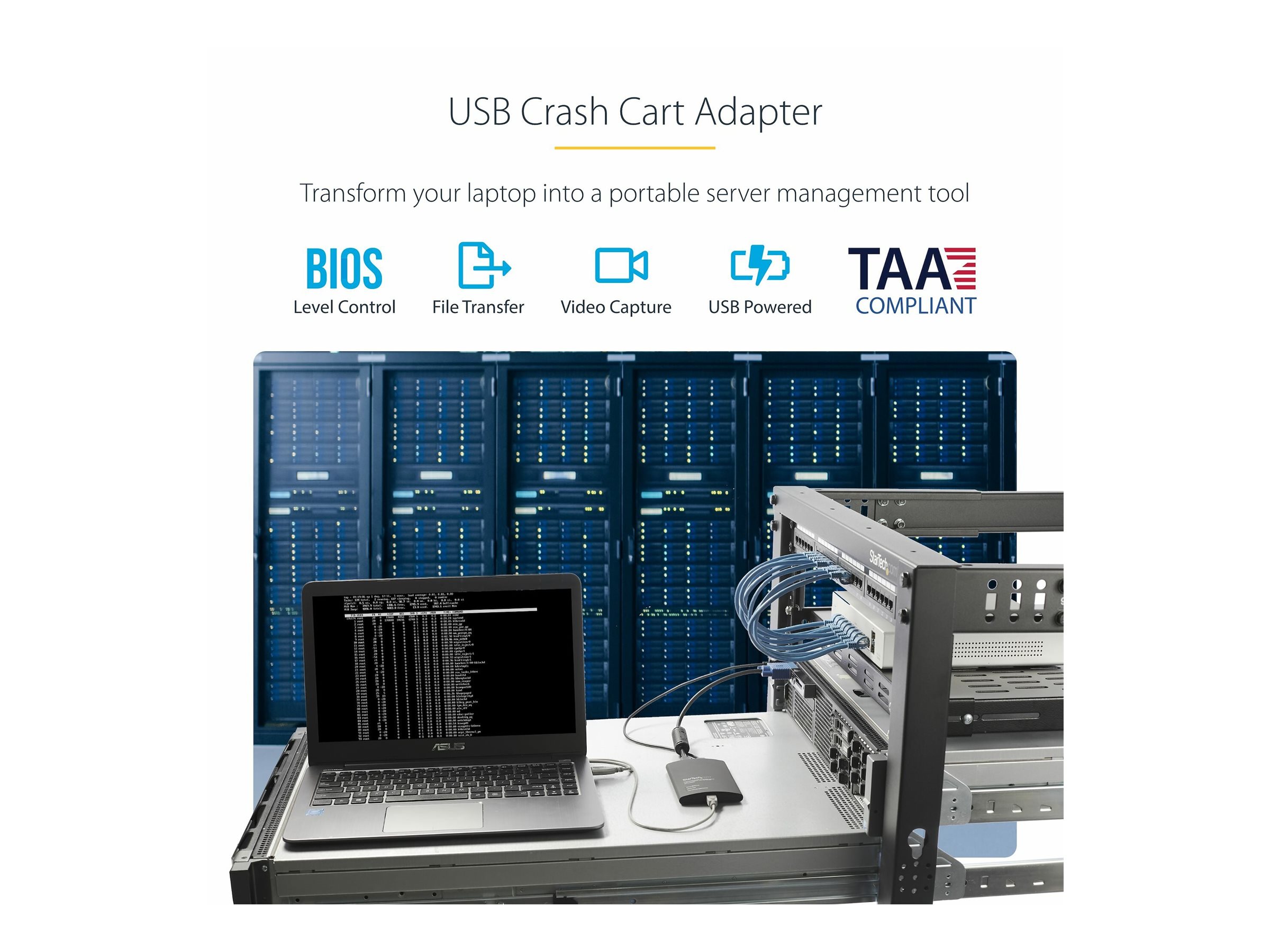 StarTech.com USB 2.0 KVM Konsole - Mobiler Laptop Crash Cart Adapter mit Datenübertragung und Videoaufnahme - Portable USB KVM Konsole - KVM-Switch - 1 x KVM port(s) - 1 lokaler Benutzer - Desktop