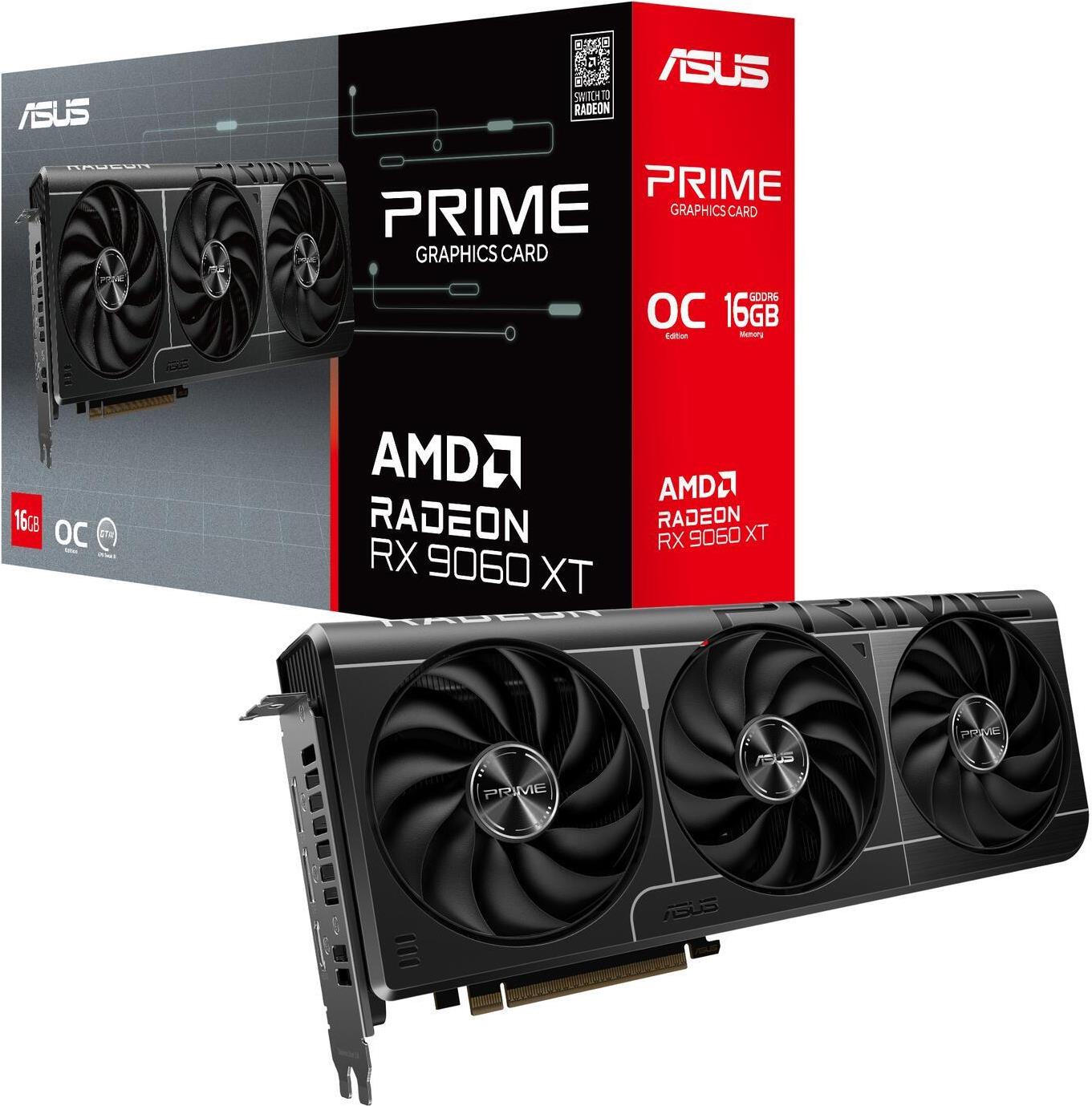 ASUS Prime Radeon RX 9060 XT 16GB - OC Edition - Grafikkarten - Radeon RX 9060 XT - 16 GB