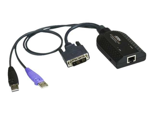 ATEN KA7166 - Tastatur- / Video- / Maus- (KVM-) Kabel - RJ-45 (W) zu USB, DVI-D (M) - 9.1 cm - für ATEN CN9850; KVM over IP KN1132VB