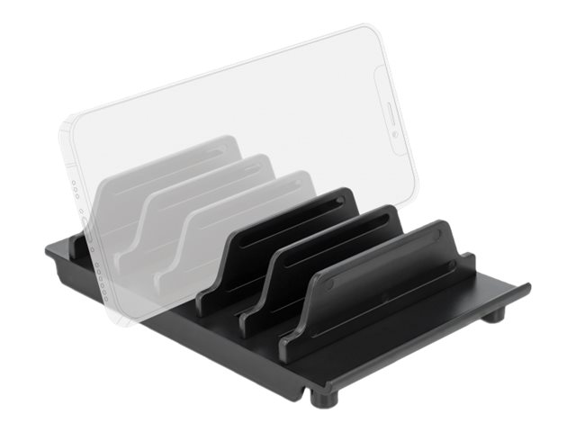 Delock Halterung für 6 Tablets oder Smartphones Schwarz