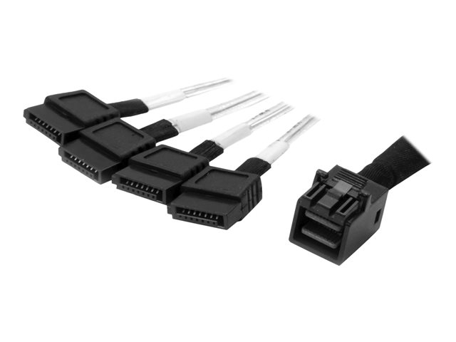 StarTech.com Internes Mini-SAS auf SATA Kabel - SFF-8643 zu 4x SATA - 1m - SATA- / SAS-Kabel - 4x Mini SAS HD (SFF-8643) (S) bis SATA (S) - 1 m - schwarz & silber - für P/N: SFF86448PLT2