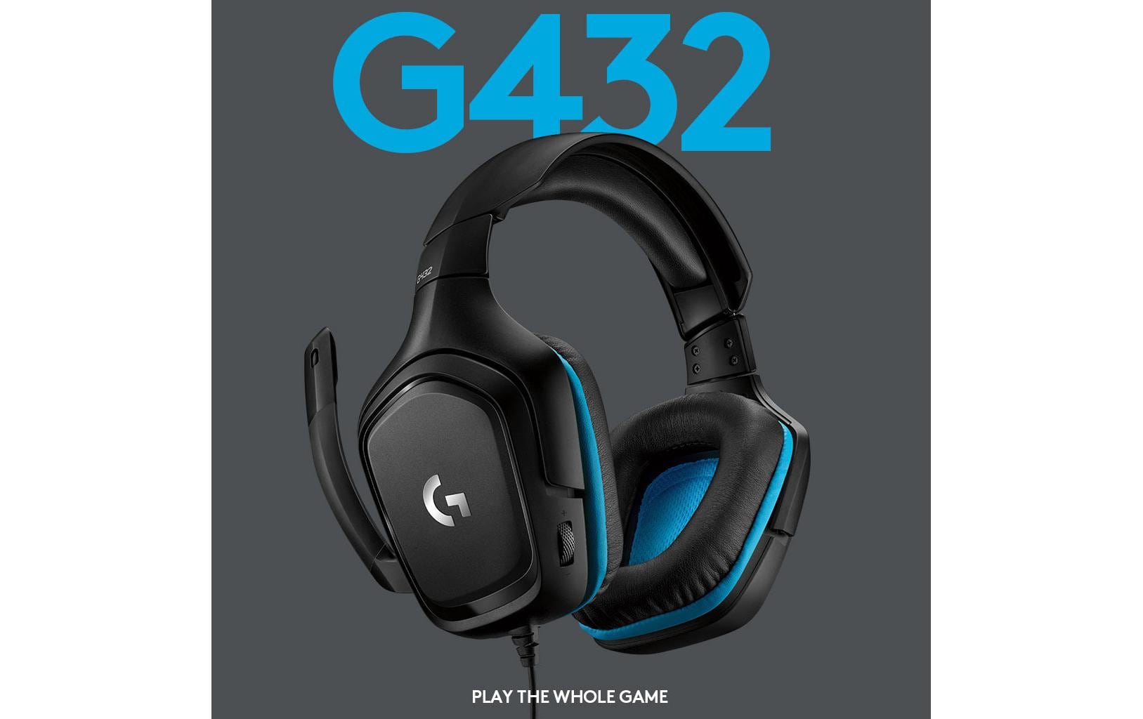 Logitech Gaming Headset G432 - Headset - 7.1-Kanal - ohrumschließend - kabelgebunden - USB, 3,5 mm Stecker - Schwarz