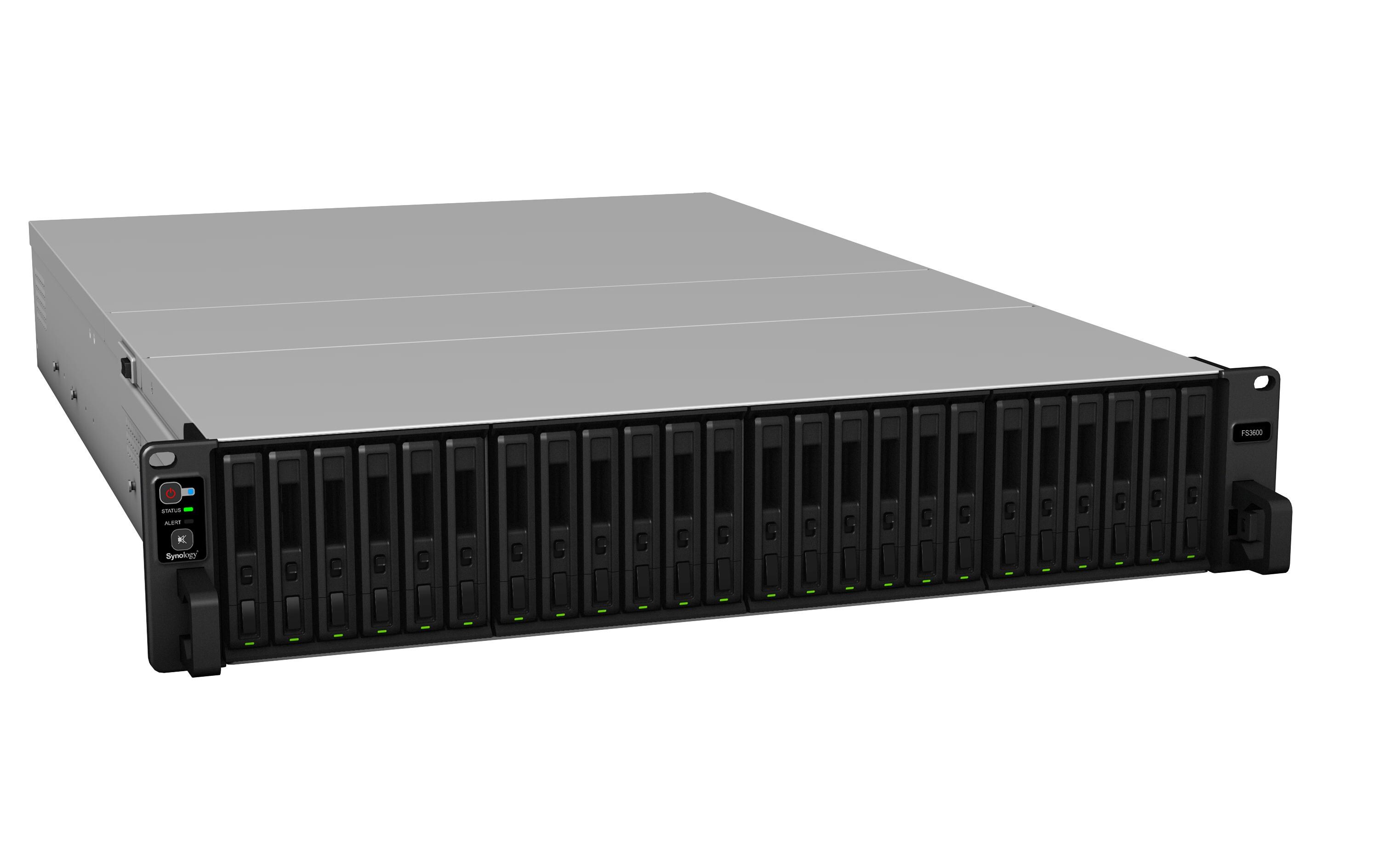 Synology FlashStation FS3600 - NAS-Server - 24 Schächte - Rack - einbaufähig - RAID 0, 1, 5, 6, 10, JBOD, RAID F1 - RAM 16 GB - Gigabit Ethernet / 10 Gigabit Ethernet - iSCSI - 2U