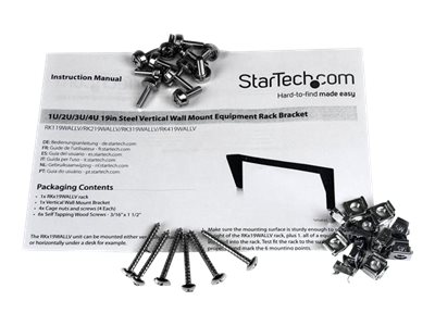 StarTech.com 4 HE 19 Zoll vertikale Wandmontage Rack Halterung aus Stahl - Schwarz - Halterung - 4U
