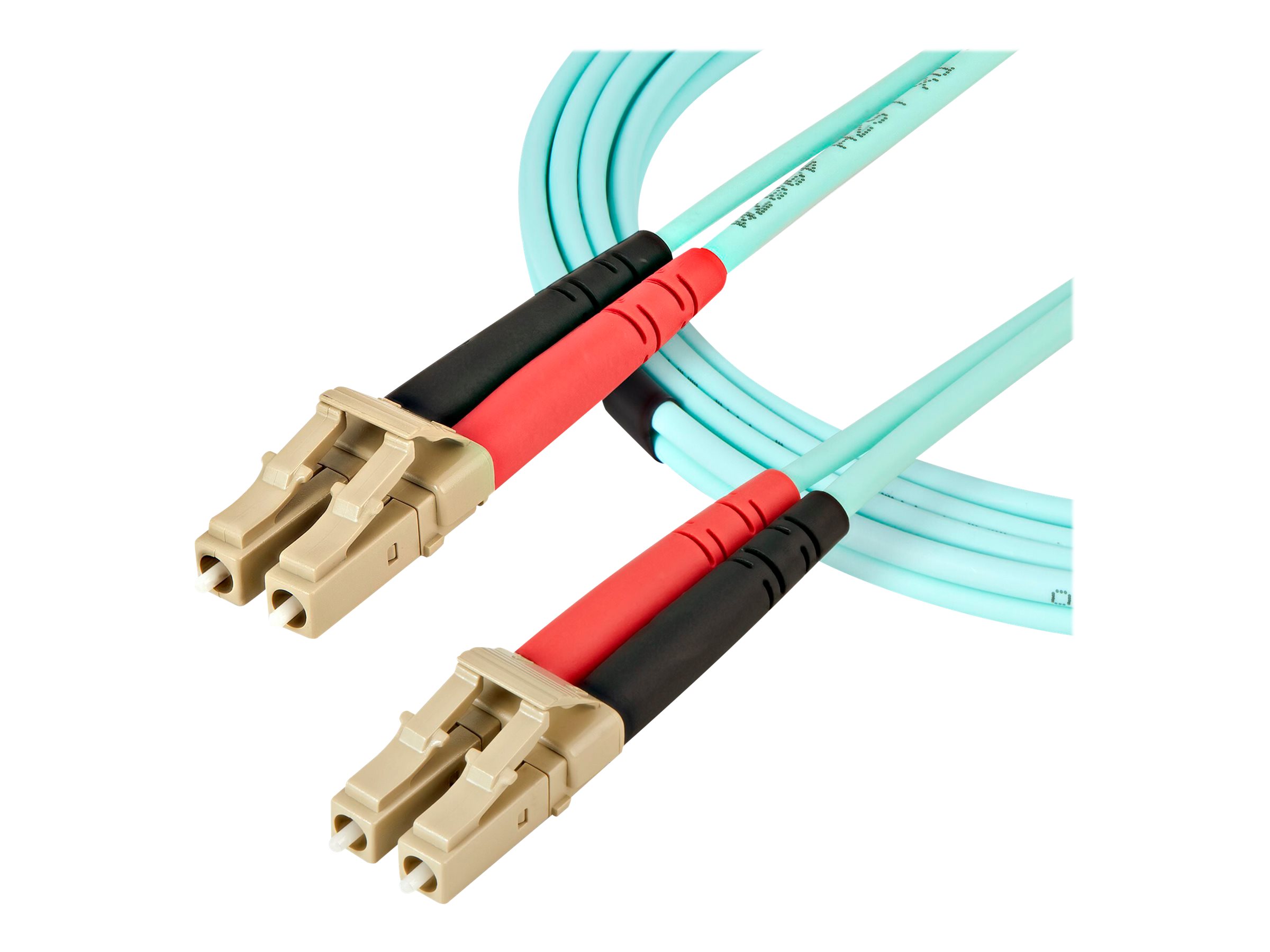 StarTech.com Aqua OM4 Duplex Multimode Fiber - 16 ft / 5m - 100 Gb - 50/125 - OM4 Fiber - LC to LC Fiber Patch Cable (450FBLCLC5) - Netzwerkkabel - LC Multi-Mode (M) bis LC Multi-Mode (M) - 5 m - Glasfaser - Duplex - 50/125 Mikrometer - OM4 - Aquamarin
