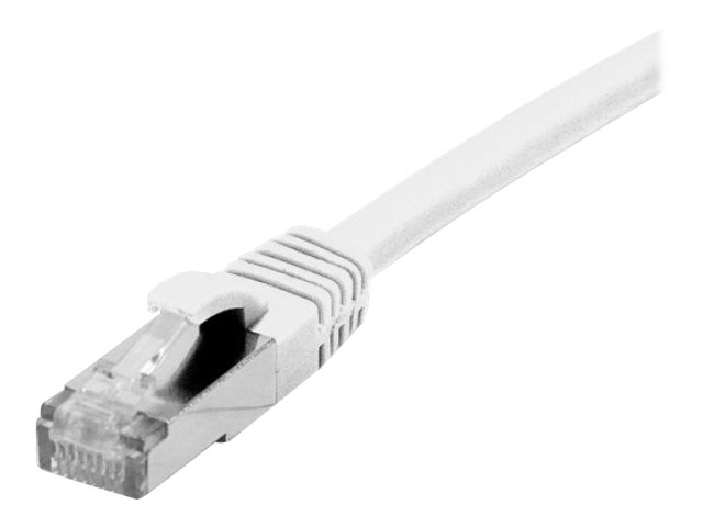 Dexlan - Patch-Kabel - RJ-45 (M) zu RJ-45 (M) - 30 cm - S/FTP - CAT 6a - halogenfrei, geformt, ohne Haken - weiß