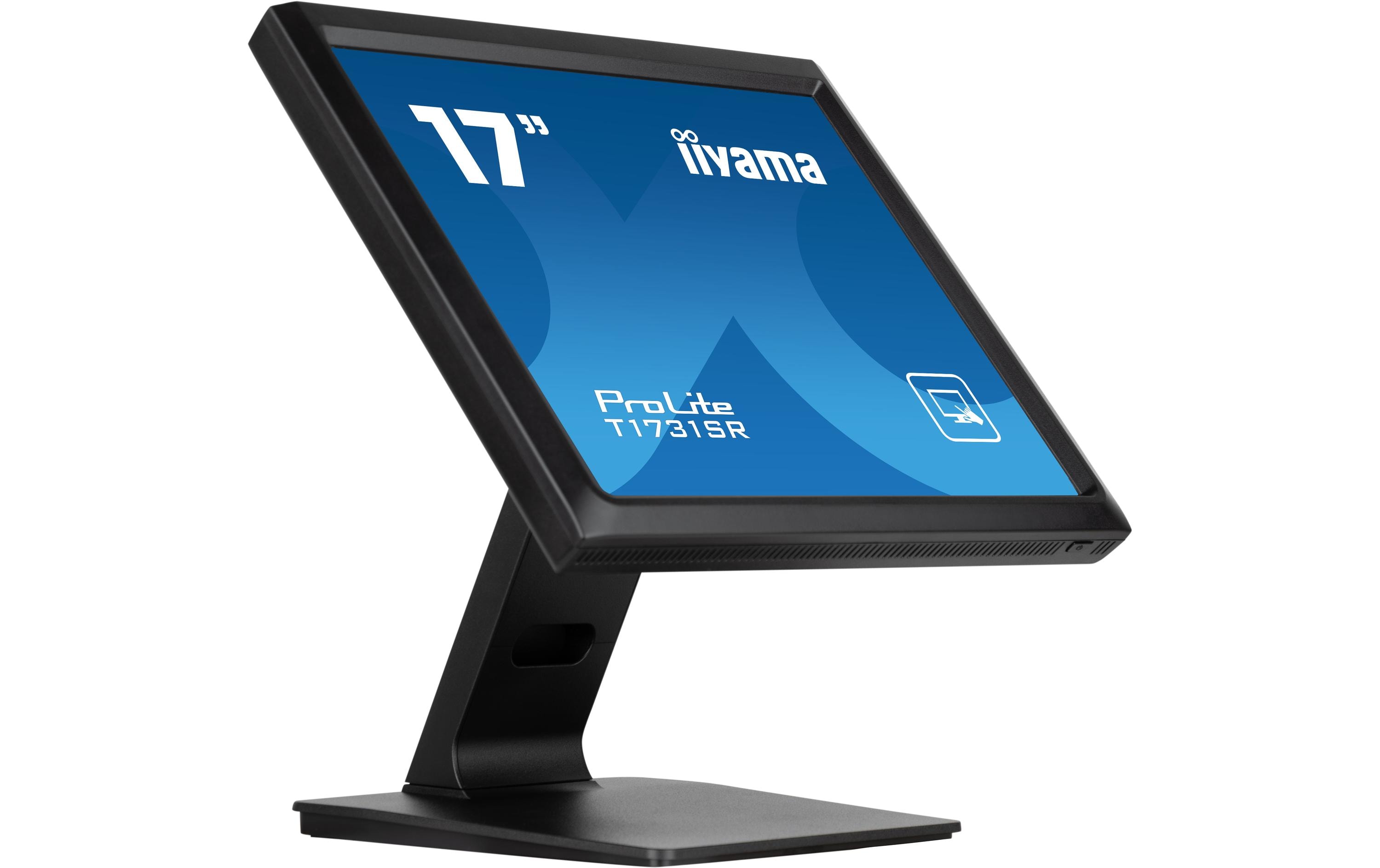 iiyama ProLite T1731SR-B1S - LED-Monitor - 43.2 cm (17") - Touchscreen - 1280 x 1024 - TN - 250 cd/m² - 1000:1 - 5 ms - HDMI, VGA, DisplayPort - Lautsprecher - Schwarz, Matte