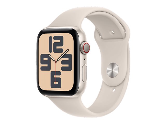 Apple Watch SE GPS + Cellular 44mm Starlight Aluminium Case mit Starlight Sport Band - M/L (MXGU3QF/A)