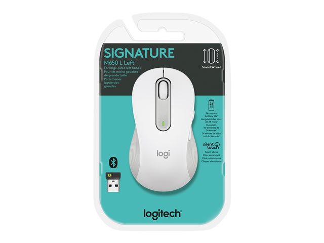 Logitech Signature M650 Large - Maus - Größe L - 2.4 GHz
Bluetooth - Off-White