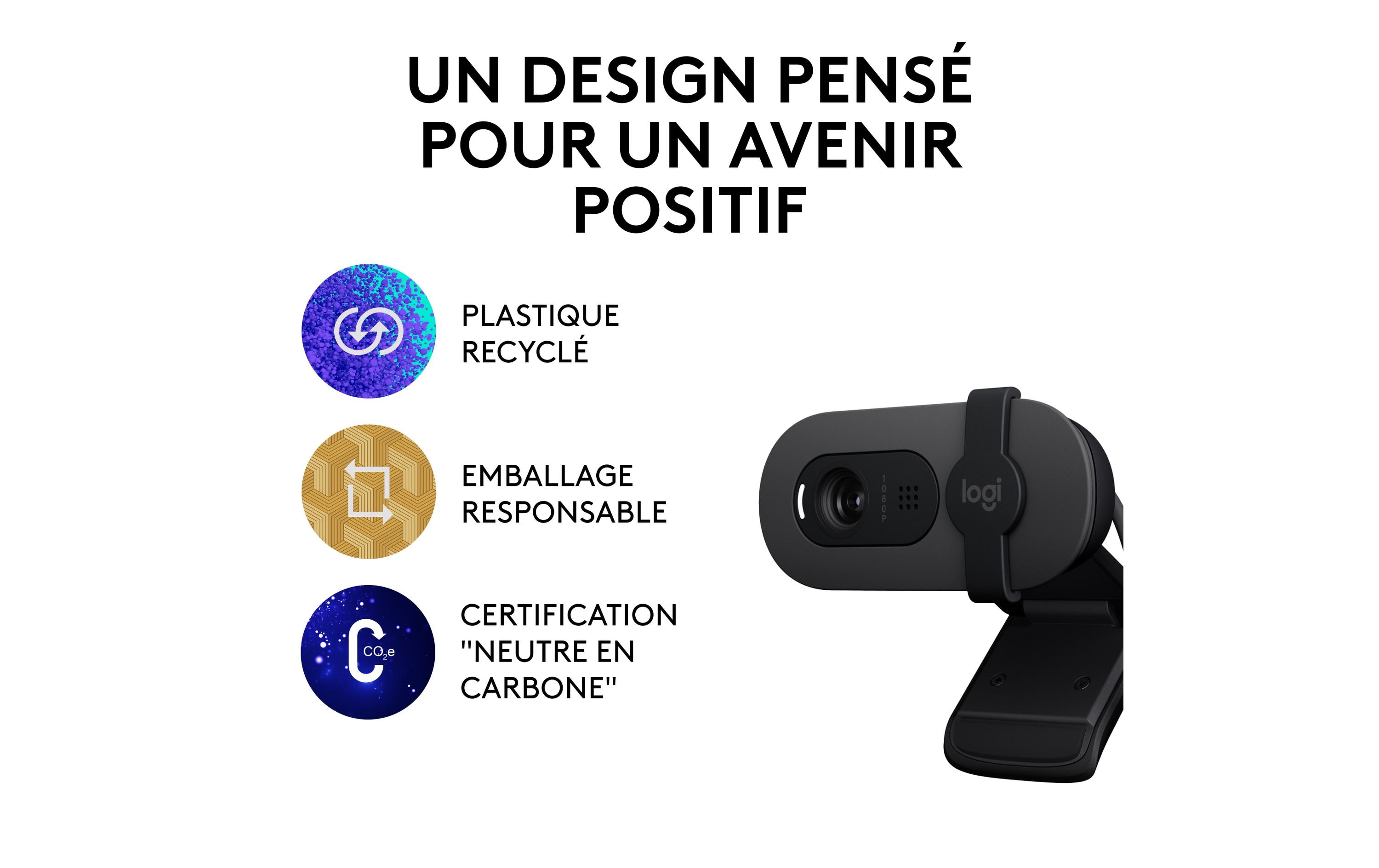 Logitech BRIO 100 - Webcam - Schwarz - 2 MP - 1920 x 1080 - 1080p, 720p - Audio - USB