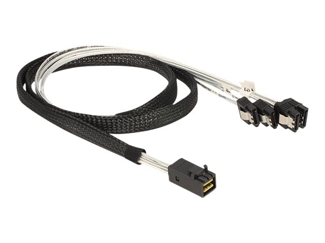 Delock - SATA- / SAS-Kabel - SAS 6Gbit/s - 4-Lane - 4x Mini SAS HD (SFF-8643) (M) zu SATA (W) - 1 m - eingerastet