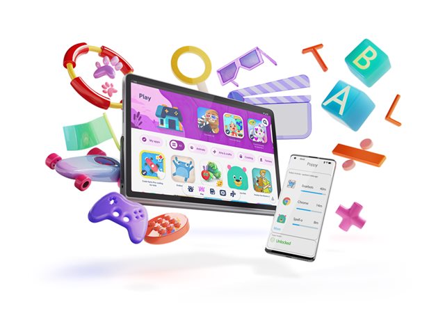 Lenovo Tab Plus ZADX - Tablet - Android 14 oder höher - 128 GB UFS card - 29.2 cm (11.5") IPS (2000 x 1200) - microSD-Steckplatz - Luna Gray