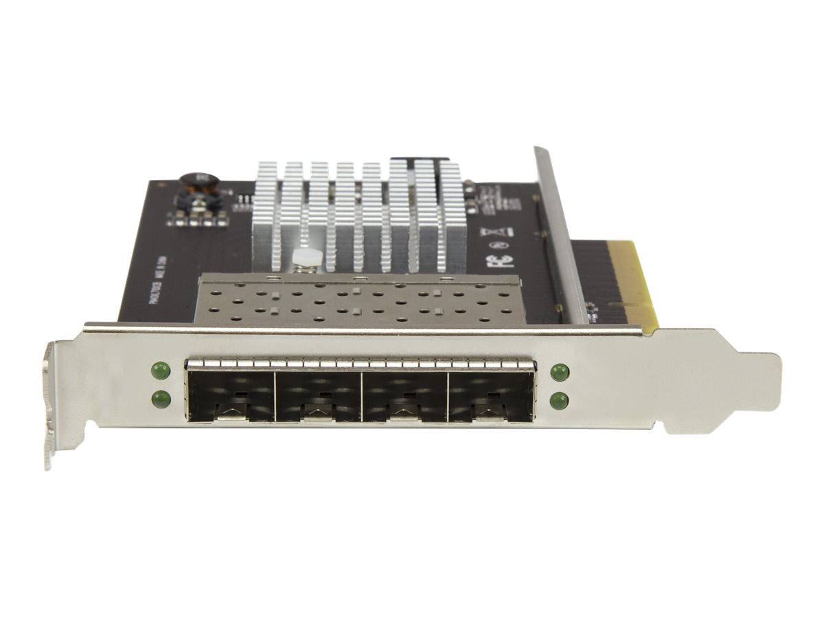 StarTech.com Quad Port 10G SFP+ Netzwerkkarte - Intel XL710 Open SFP+ Converged Adapter - PCIe 10 Gigabit Ethernet Server NIC - 10GbE LWL LAN Karte - Dell PowerEdge HPE ProLiant (PEX10GSFP4I) - Netzwerkadapter - PCIe x8 - 10 Gigabit SFP+ x 4 - Schwarz