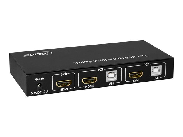 InLine 2x1 HDMI KVM Switch - KVM-/Audio-/USB-Switch - 2 x KVM/Audio/USB - 1 lokaler Benutzer - Desktop