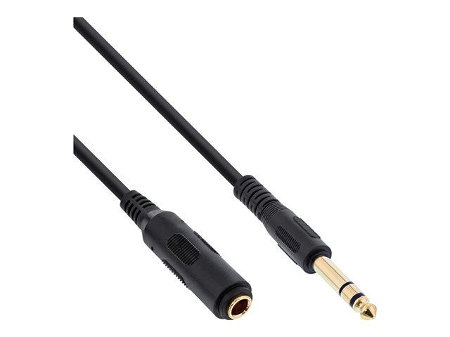 InLine - Kopfhörerverlängerungskabel - Stereo-Stecker männlich zu Stereo-Stecker weiblich - 1 m - Schwarz