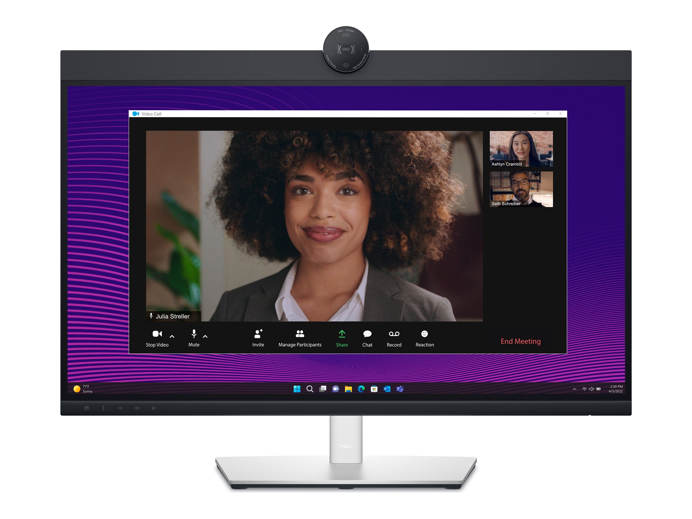 Dell 27 Video Conferencing Monitor P2724DEB - LED-Monitor - 68.6 cm (27") - 2560 x 1440 QHD @ 60 Hz - IPS - 350 cd/m² - 1000:1 - 5 ms - HDMI, DisplayPort, USB-C - Lautsprecher - BTO