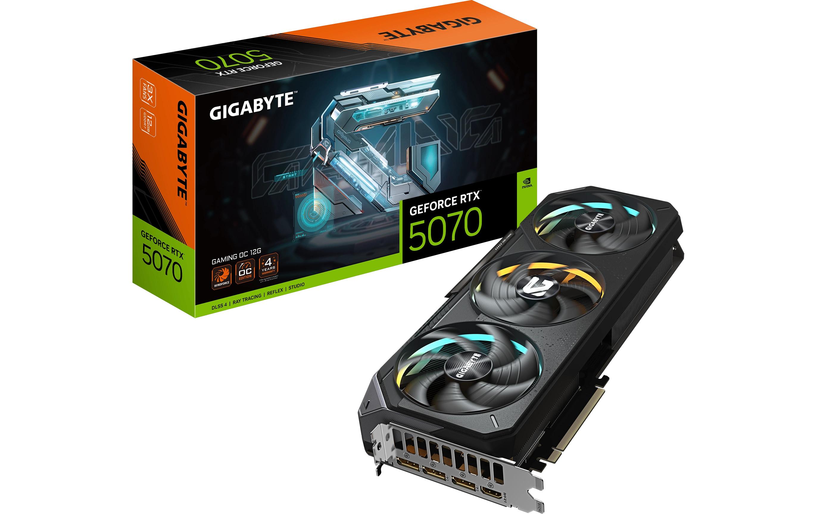 Gigabyte GeForce RTX 5070 GAMING OC 12G - Grafikkarten - GeForce RTX 5070 - 12 GB GDDR7 - PCI Express 5.0 - 3 x DisplayPort, HDMI