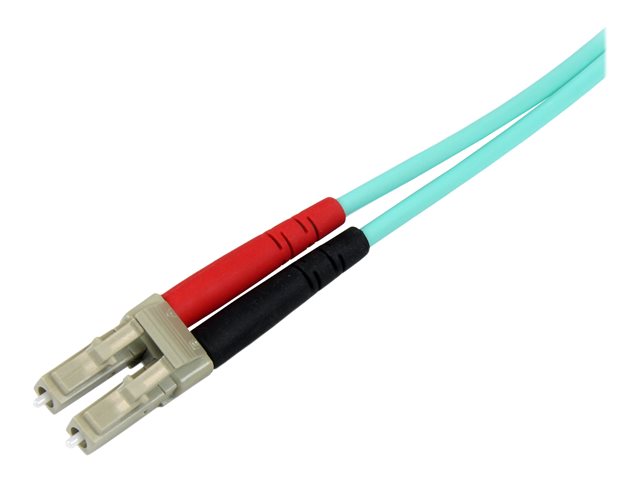 StarTech.com Aqua OM4 Duplex Multimode Fiber - 16 ft / 5m - 100 Gb - 50/125 - OM4 Fiber - LC to LC Fiber Patch Cable (450FBLCLC5) - Netzwerkkabel - LC Multi-Mode (M) bis LC Multi-Mode (M) - 5 m - Glasfaser - Duplex - 50/125 Mikrometer - OM4 - Aquamarin