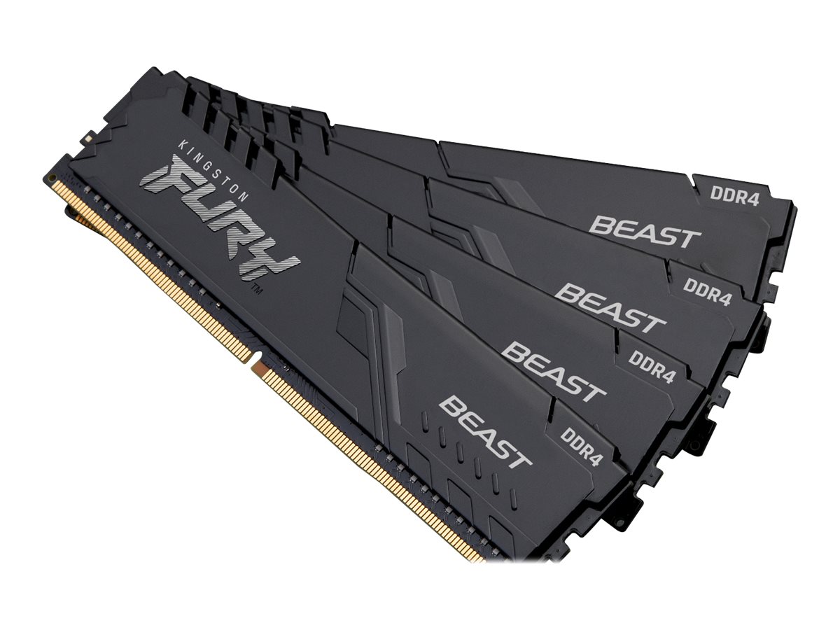 Kingston FURY Beast - DDR4 - Kit - 128 GB: 4 x 32 GB - DIMM 288-PIN - 3200 MHz / PC4-25600 - ungepuffert