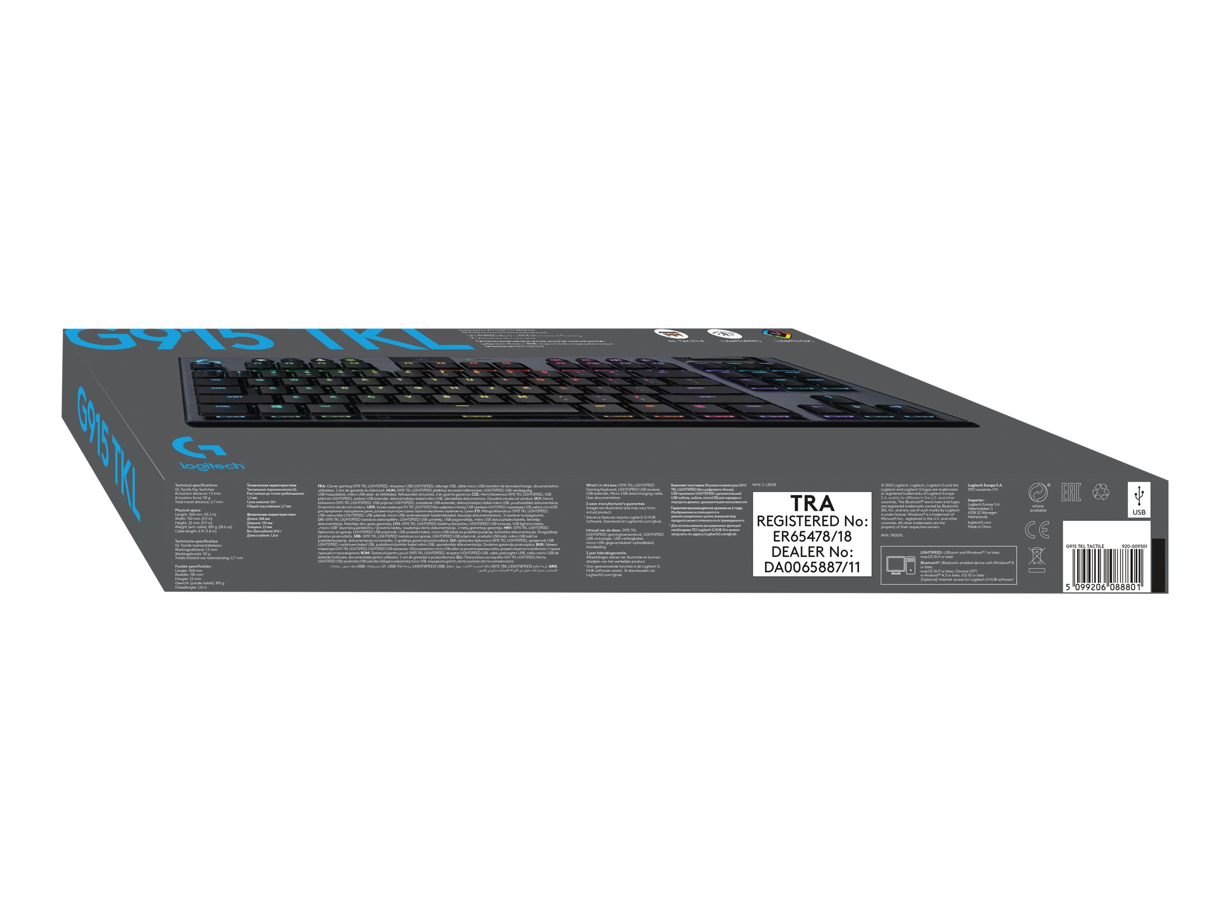 Logitech Gaming G915 TKL - Tastatur - QWERTZ - Deutsch - Kohle Eingabegerät