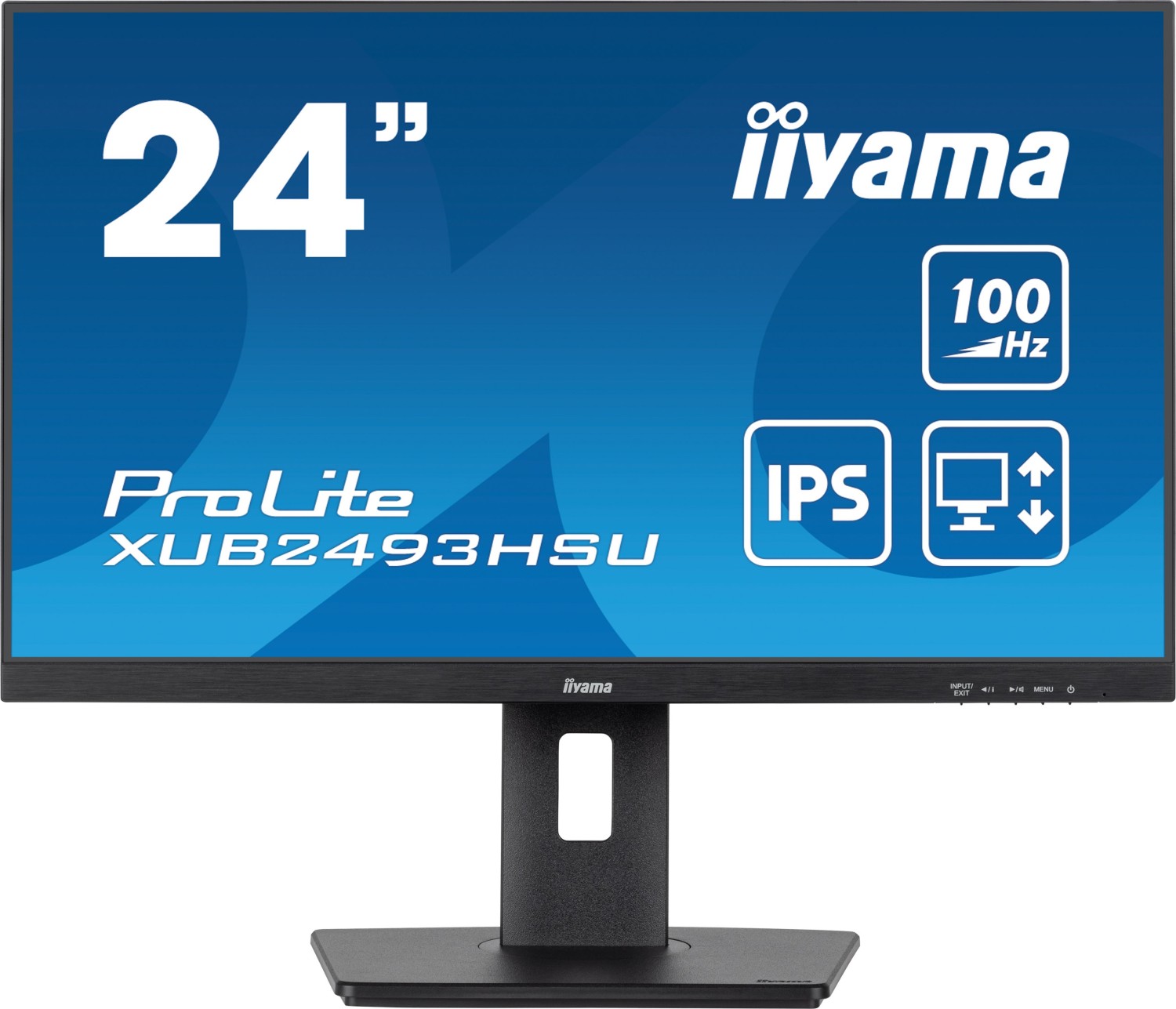 iiyama ProLite XUB2493HSU-B7 - LED-Monitor - 61 cm (24") (23.8" sichtbar) - 1920 x 1080 Full HD (1080p) @ 100 Hz - IPS - 250 cd/m² - 1300:1 - 1 ms - HDMI, DisplayPort - Lautsprecher - mattschwarz