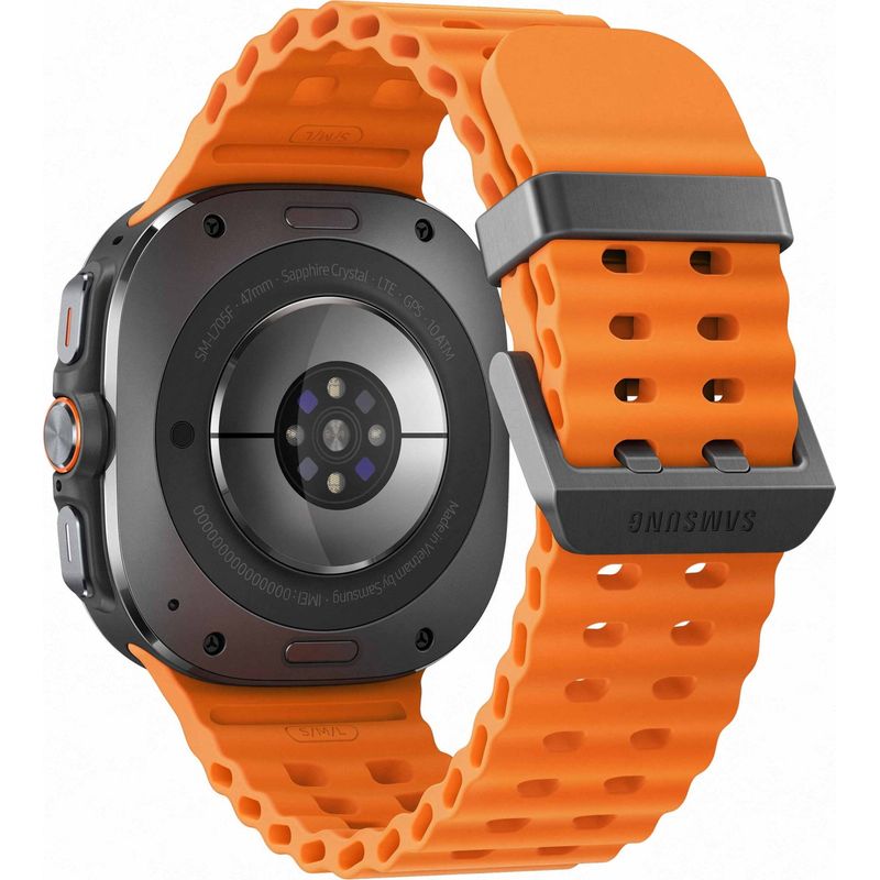Samsung Galaxy Watch Ultra - 47 mm - Titan - intelligente Uhr mit Marineband - Gummi - Orange - Bandgröße: S/M/L - Anzeige 3.8 cm (1.5") - EU-Version (SM-L705FDAAEUE)