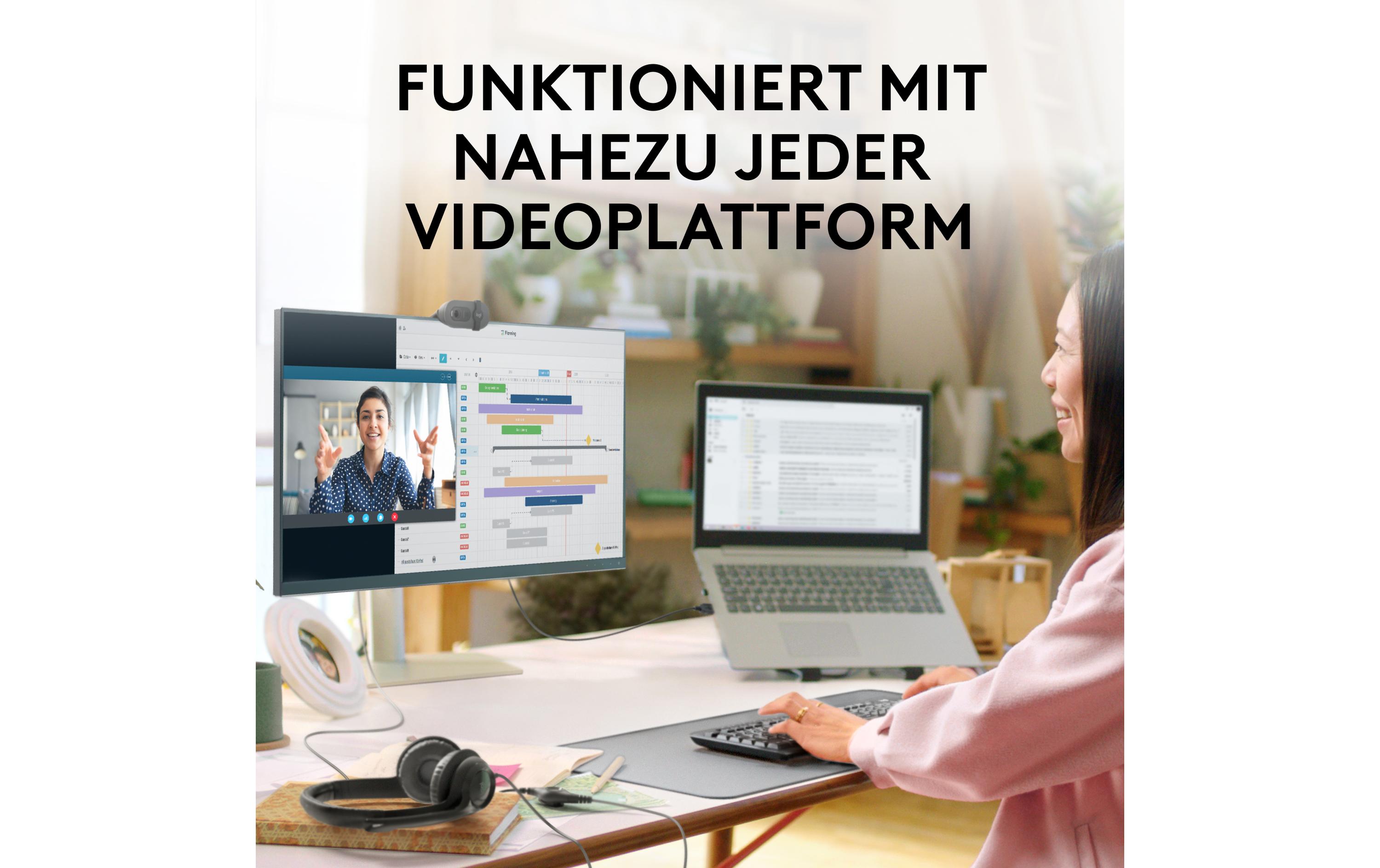 Logitech BRIO 100 - Webcam - Schwarz - 2 MP - 1920 x 1080 - 1080p, 720p - Audio - USB